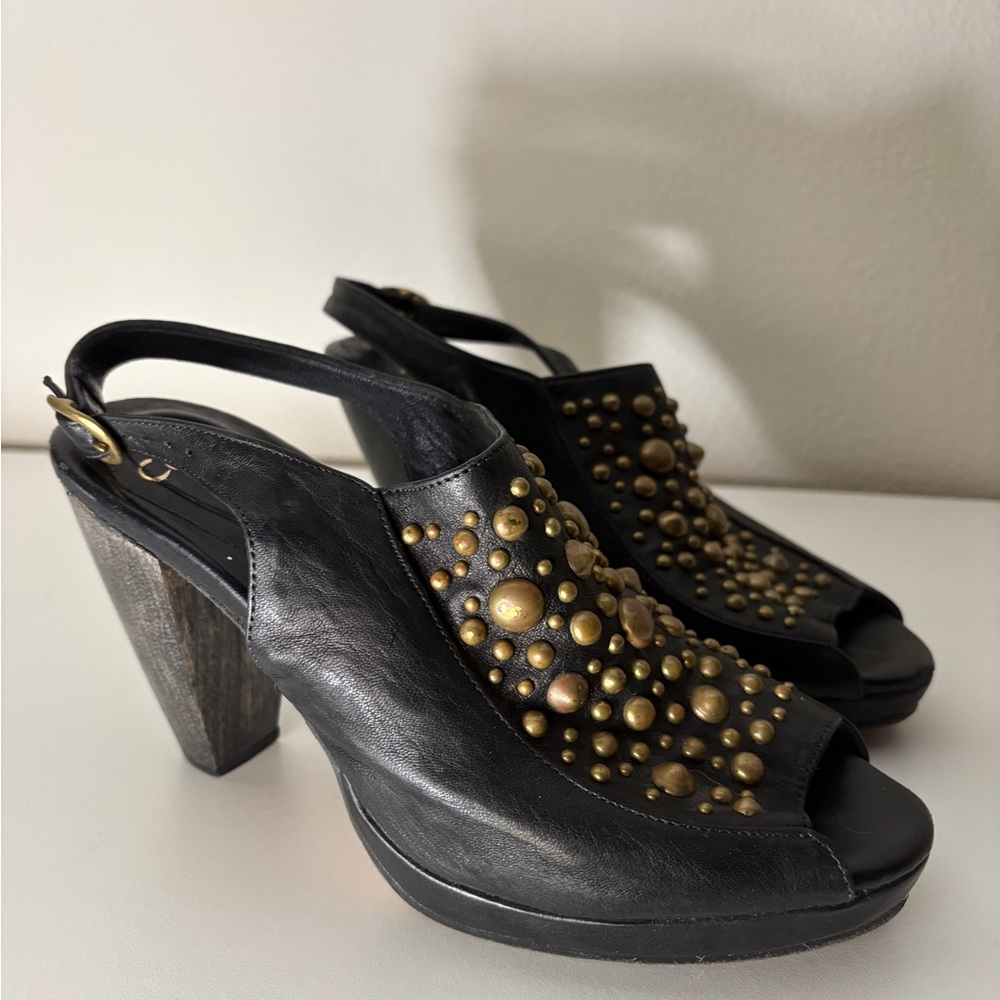 Calleen Cordero black studded heels 8.5